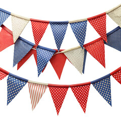 Obraz premium Red White Blue Bunting on White