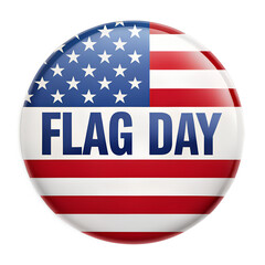 Round Badge with Flag Day Text on White