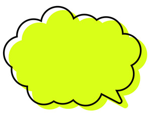 シンプルな線がずれた吹き出し　丸みのある雲形