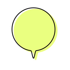 シンプルな線がずれた吹き出し　丸形の下向き