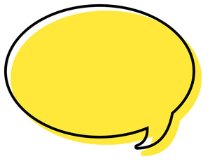 シンプルな線がずれた吹き出し　丸形