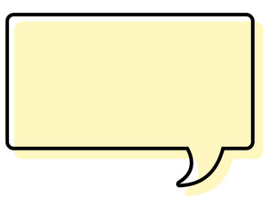 シンプルな線がずれた吹き出し　四角形