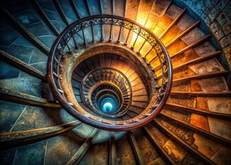 Ancient Spiral Staircase:  A Majestic Architectural Wonder