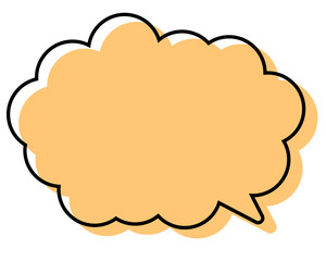 シンプルな線がずれた吹き出し　丸みのある雲形