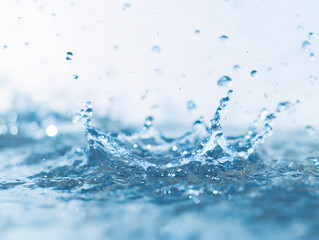 Water droplets create ripples on a tranquil surface under soft natural light in a serene setting