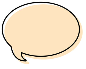 シンプルな線がずれた吹き出し　丸形