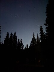 night in the mountains with stars 