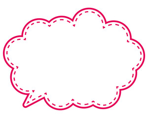 シンプルなカラー線の吹き出し　丸みのある雲形