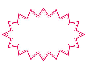 シンプルなカラー線の吹き出し　細長いギザギザした形