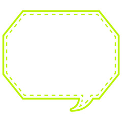 シンプルなカラー線の吹き出し　角のある八角形