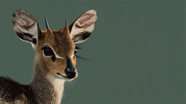 Sequester duiker in detailed illustration showcasing its natural colors and graceful features.