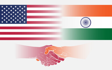 USA India partnership image with flag and hand shape, India USA partnership, India partnership with USA, 