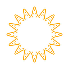 シンプルなカラー線の吹き出し　丸みのあるギザギザした形