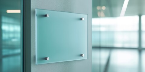 Glass wall signage in a modern office space with a sleek design and clear visibility during daylight