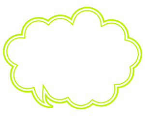 シンプルなカラー線の吹き出し　丸みのある雲形