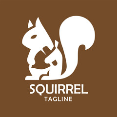 Shilouette the squirrel carrying nuts for a brand logo