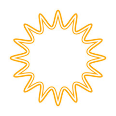 シンプルなカラー線の吹き出し　丸みのあるギザギザした形