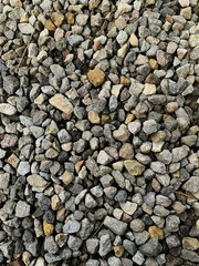 Crushed rock close up. gravel background. Small stone.