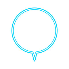 シンプルなカラー線の吹き出し　丸形の下向き