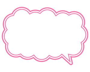 シンプルなカラー線の吹き出し　細長い雲形