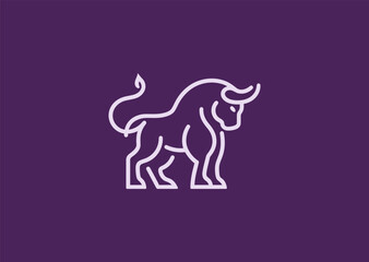 Minimalist minotaur line logo for fantasy, myth, or game branding.