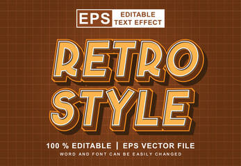 Vintage retro 3D editable text effect template	