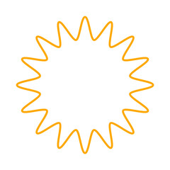 シンプルなカラー線の吹き出し　丸みのあるギザギザした形