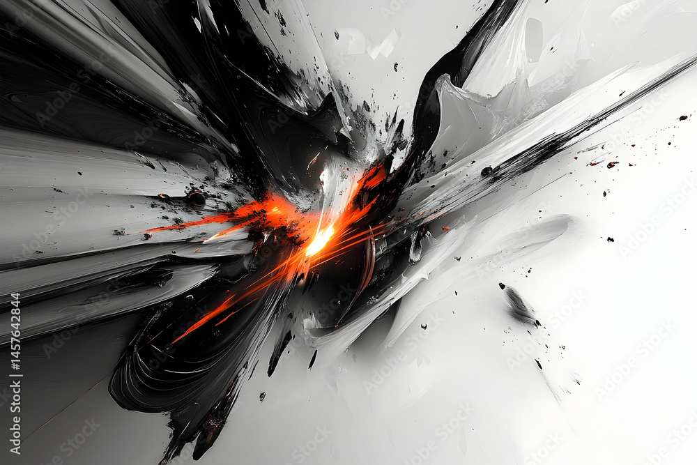 Fototapete Abstract design with dynamic lines and vibrant splashes.
