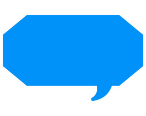 シンプルなカラーの吹き出し　細長い雲形