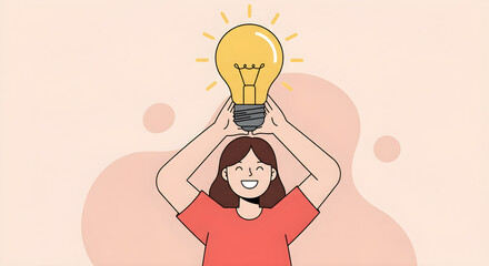 Simple Illustration of Person Having a New Idea