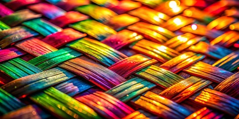 Botanical Basket Weave Brick Pattern: Abstract Bokeh Background for Graphic Design