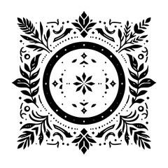 Ornate Black & White Floral Mandala Design