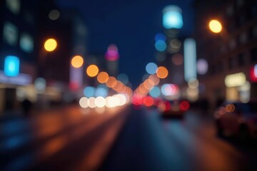 Soft, out-of-focus city lights at night, ideal for website background , elegant, dark, art