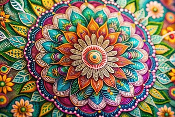 Candid Photo: Floral Mandala Doodle Art Texture Backdrop