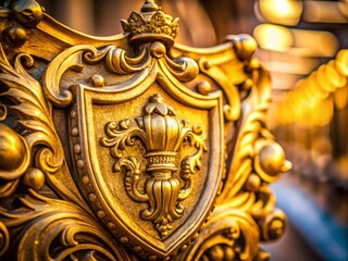 Candid Photo: Golden Shield Crest Close-Up Detail