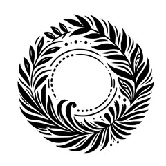 Elegant Black & White Floral Wreath Frame Design