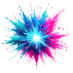 Vibrant Colorful Explosion of Blue and Pink Abstract Visuals