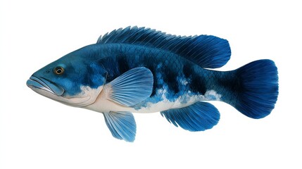 Vibrant bluefinned fish, a captivating underwater portrait in the marine world 