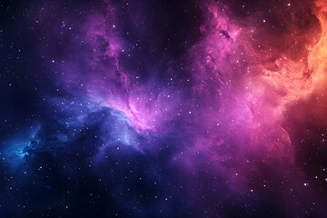 Naklejka premium Cosmic nebulae, vibrant hues in deep space.