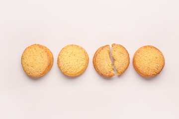 Sweet cookies on grey background