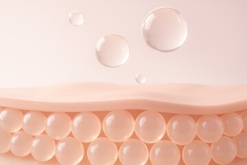 Skin Hydration and Beauty: A detailed illustration of skin layers and water droplets, representing hydration and beauty in a clean and modern aesthetic.