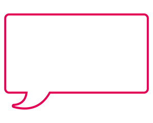 シンプルなカラー線の吹き出し　四角形