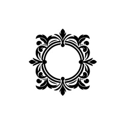 Elegant Black & White Floral Frame Design