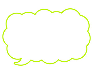 シンプルなカラー線の吹き出し　細長い雲形