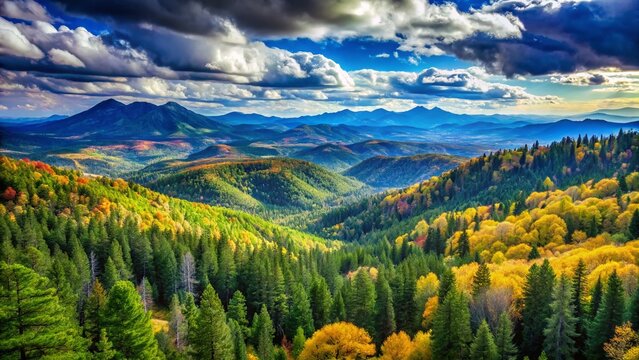 Cloudcroft, New Mexico: Majestic Mountain Scenery with Lush Forests - Scenic Stock Photo
