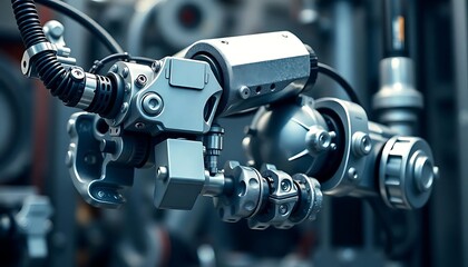 Fototapeta premium close up of a machine with a bunch of wires