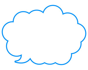 シンプルなカラー線の吹き出し　丸みのある雲形