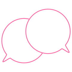 シンプルなカラー線の吹き出し　重なる会話