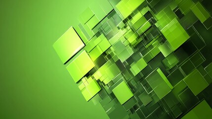 Naklejka premium Abstract Geometric Green Technology Design green background. Ecology concept for your graphic design, banner or poster. Vector illustration