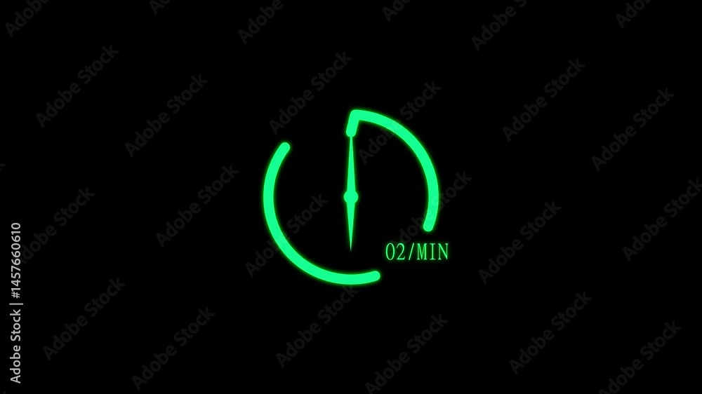 Poster 2 minutes timer clock icon modern design animation 4k video.